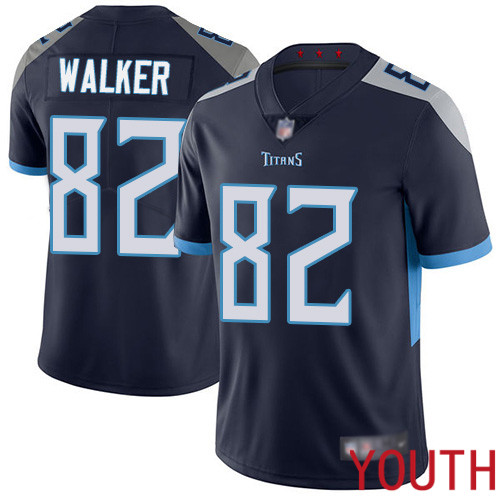 Tennessee Titans Limited Navy Blue Youth Delanie Walker Home Jersey NFL Football 82 Vapor Untouchable